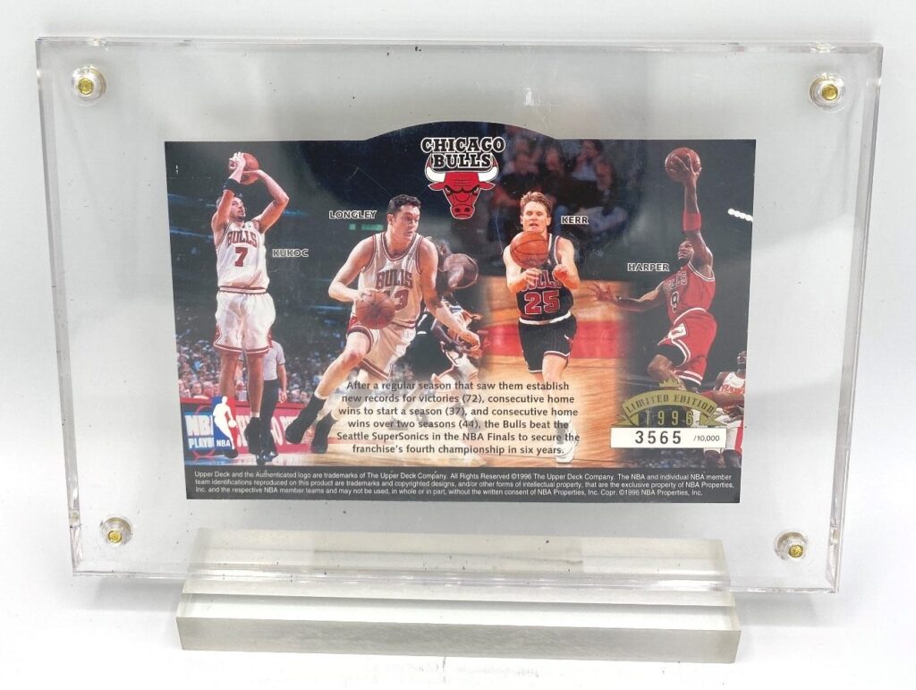 1996 UD Authenticated Chicago Bulls 4th NBA Championship LTD. ED.