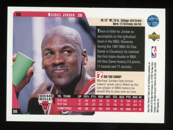1997-98 Chicago Bulls Team Set Michael Jordan Card #CB6 Upper Deck-00