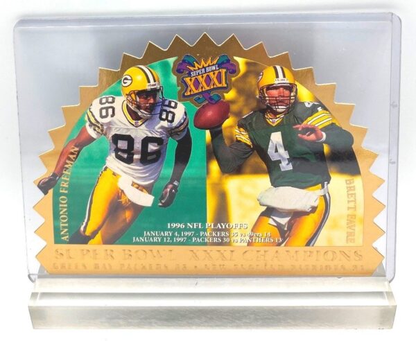 1997 SB! Vintage (Brett Favre & Antonio Freeman) Green Bay Packers (Super Bowl XXXI Champions) (1) 1997 SB! Vintage (Brett Favre & Antonio Freeman) Green Bay Packers (Super Bowl XXXI Champions) (1)