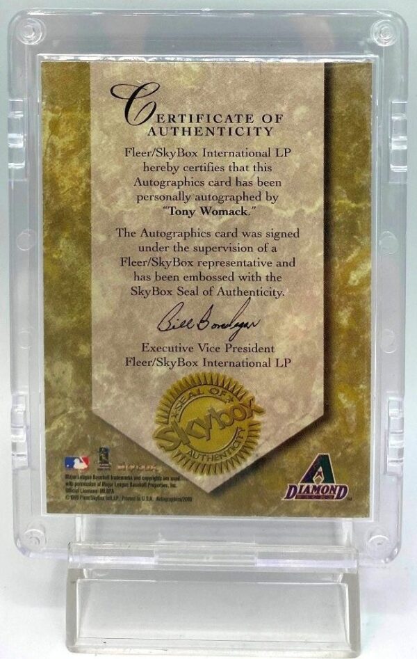 1999-00 Skybox Autographics MLB (Tony Womack Diamondbacks) Autograph (6)