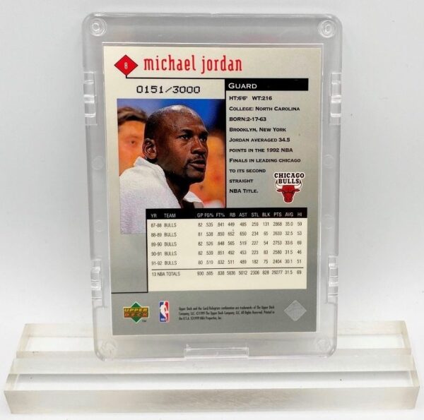 1999 Michael Jordan (BLACK DIAMOND #0151 of 3000 Upper Deck-Card #8)=1pc (2)