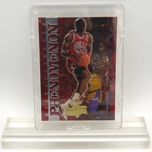 1999 Michael Jordan (RED CHROME & Silver SCRIPT-ATHLETE OF THE CENTURY-PHENOMENON Upper Deck-Card #P9)=1pc (1)