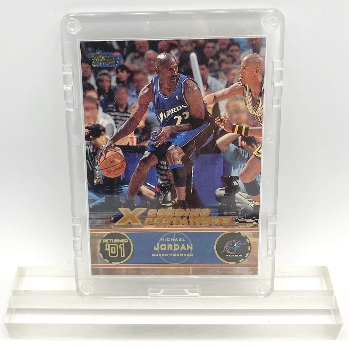 2001 Michael Jordan (GOLD SCRIPT XCEEDING XPECTATIONS-RETURNED'01 Washington Wizards Topps-Card #151)=1pc (1)