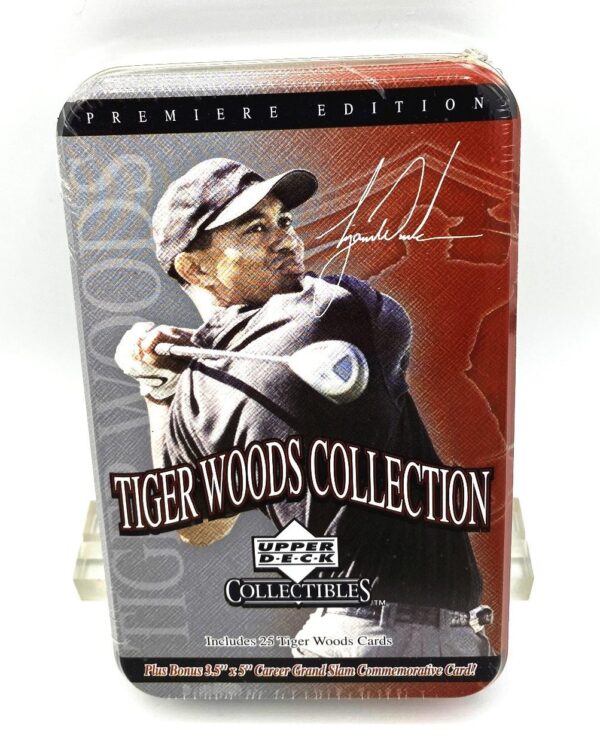 2001 Tiger Woods Tin Collection (Premiere Edition) 25 Cards Upper Deck (2) 2001 Tiger Woods Tin Collection (Premiere Edition) 25 Cards Upper Deck (2)