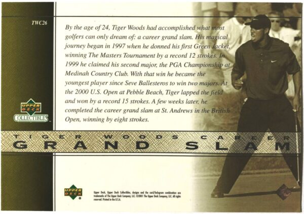 2001 Upper Deck (Tiger Woods Grand Slam Card)-0 2001 Upper Deck (Tiger Woods Grand Slam Card)-0