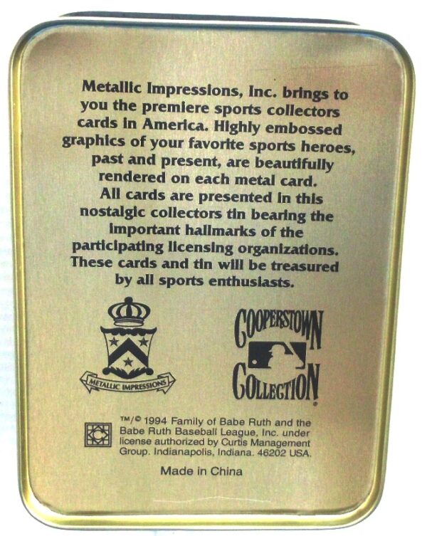 1994 Metallic Impressions Special 5-Card Edition Babe Ruth Tin (6)