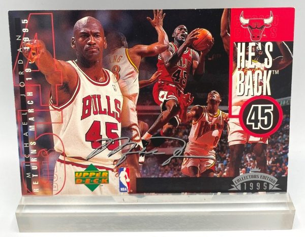 1995 Upper Deck He's Back-Silver-(Michael Jordan) Collector Edition 1995 (1pc) 3.5x5 Card # 4 of 4 (1)