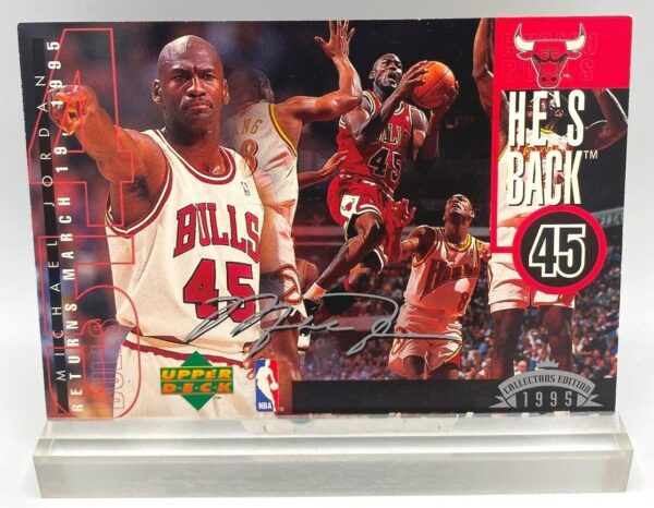 1995 Upper Deck He's Back-Silver-(Michael Jordan) Collector Edition 1995 (1pc) 3.5x5 Card # 4 of 4 (1)