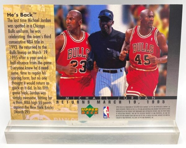 1995 Upper Deck He's Back-Silver-(Michael Jordan) Collector Edition 1995 (1pc) 3.5x5 Card # 4 of 4 (4)