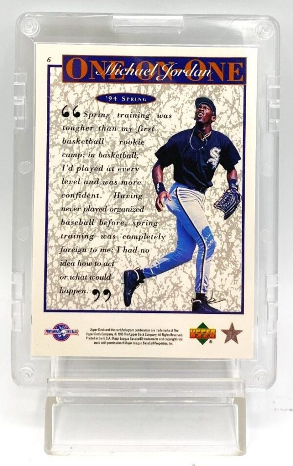 1995 Upper Deck (One On One '94 Spring) Michael Jordan Retires Card #6 (5)