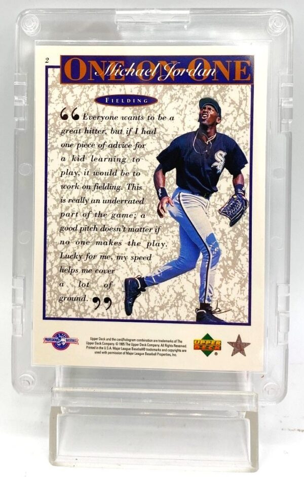 1995 Upper Deck (One On One Fielding) Michael Jordan Retires Card #2 (5) 1995 Upper Deck (One On One Fielding) Michael Jordan Retires Card #2 (5)