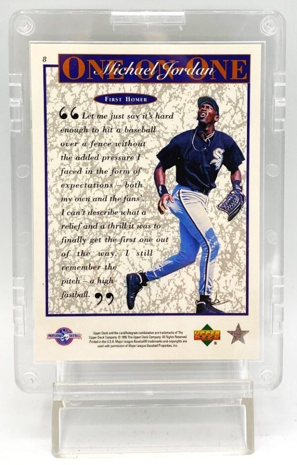 1995 Upper Deck (One On One First Homer) Michael Jordan Retires Card #8 (5)