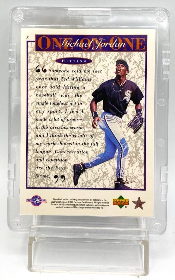 1995 Upper Deck (One On One Hitting) Michael Jordan Retires Card #3 (4)