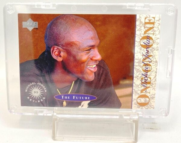 1995 Upper Deck (One On One The Future) Michael Jordan Retires ROOKIE Card #10 (2)