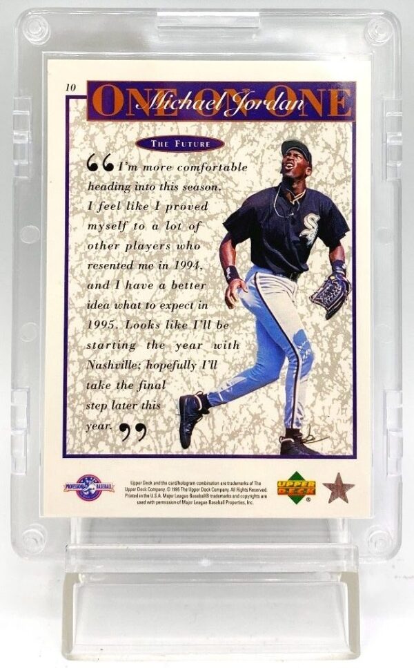 1995 Upper Deck (One On One The Future) Michael Jordan Retires ROOKIE Card #10 (5)