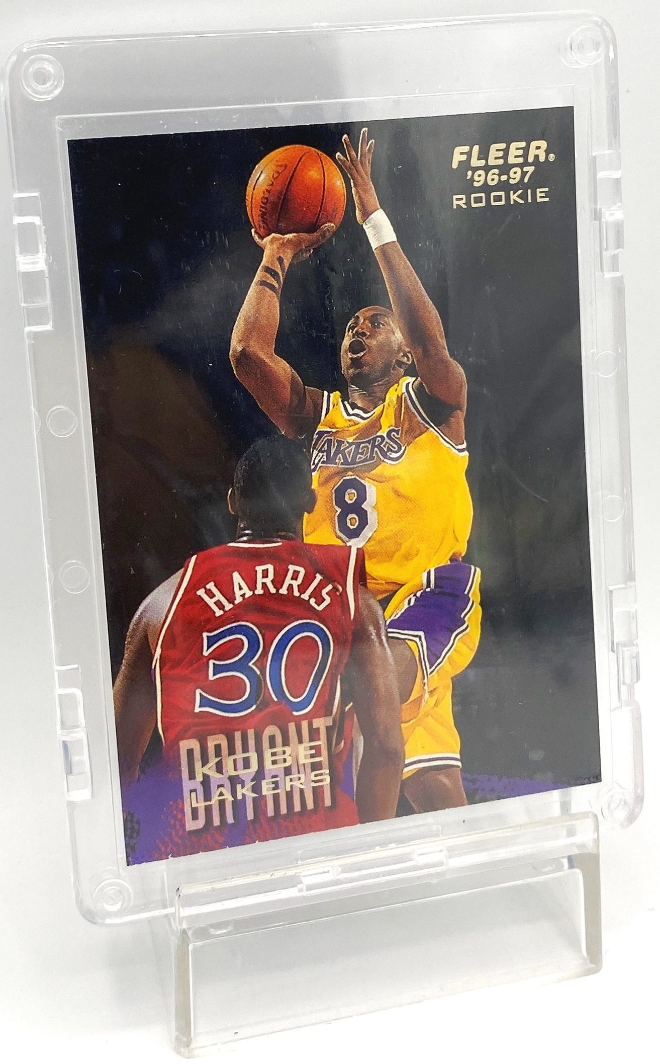 1996-97 Fleer '96-97 Rookie! Vintage Kobe Bryant ("Rookie-Gold Script Print  Trading Card #203") L.A. Lakers Uniform #8 Fleer "Rare-Vintage" (1996-97) »  Now And Then Collectibles