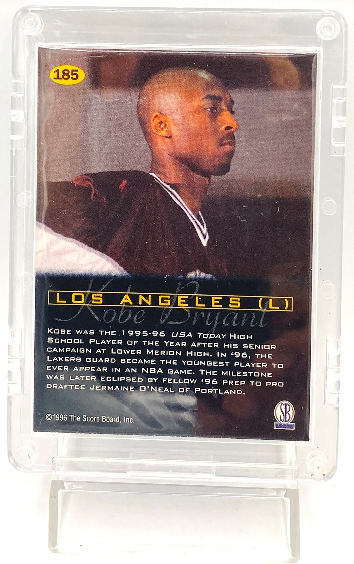 1996 All Sports Plus-Score Board Kobe Bryant (Rookie Card) 1pc Card #185 (5)