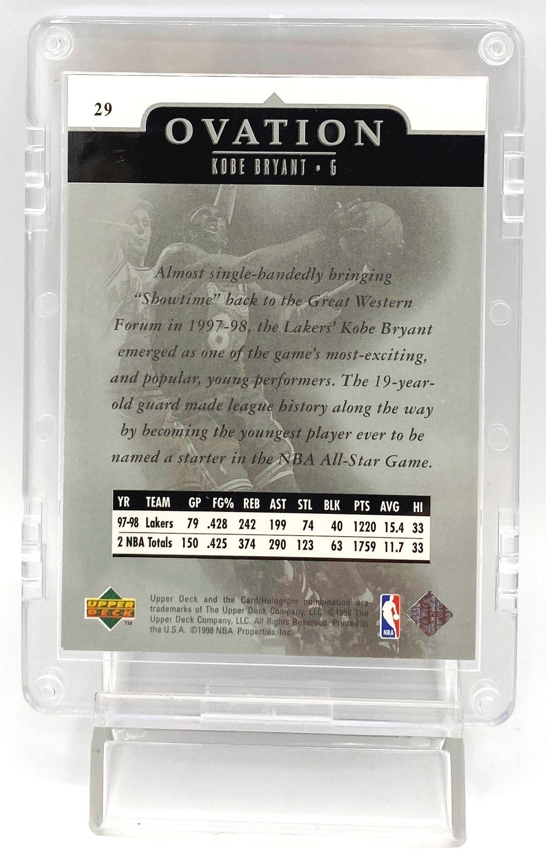 1997-98 Ovation Kobe Bryant (Rookie Card Silver Script Print) 6pcs Card #29 (5)