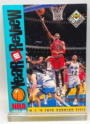 1997-98 UD Choice NBA M J's 10th Scoring Title (Michael Jordan) Year In Review 5x7 (1pc) Card # R2 (1)