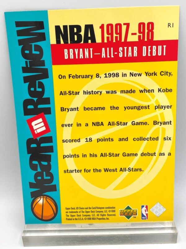 1997-98 Upper Deck All-Star Debut (Kobe Bryant) Year In Review 5x7 (1pc) Card # R1 (4) 1997-98 Upper Deck All-Star Debut (Kobe Bryant) Year In Review 5x7 (1pc) Card # R1 (4)