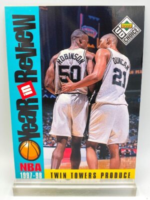 1997-98 Upper Deck NBA Twin Towers Produce (Robinson-Duncan) Year In Review 5x7 (1pc) Card # R3 (1) 1997-98 Upper Deck NBA Twin Towers Produce (Robinson-Duncan) Year In Review 5x7 (1pc) Card # R3 (1)
