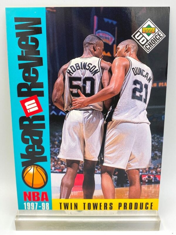 1997-98 Upper Deck NBA Twin Towers Produce (Robinson-Duncan) Year In Review 5x7 (1pc) Card # R3 (1) 1997-98 Upper Deck NBA Twin Towers Produce (Robinson-Duncan) Year In Review 5x7 (1pc) Card # R3 (1)