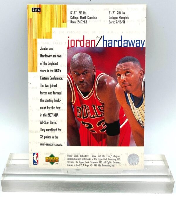 1997 Collector's Choice Jordan & Hardaway (Michael Jordan) 3.5x5 (1pc) Card # 4 of 4 (4)