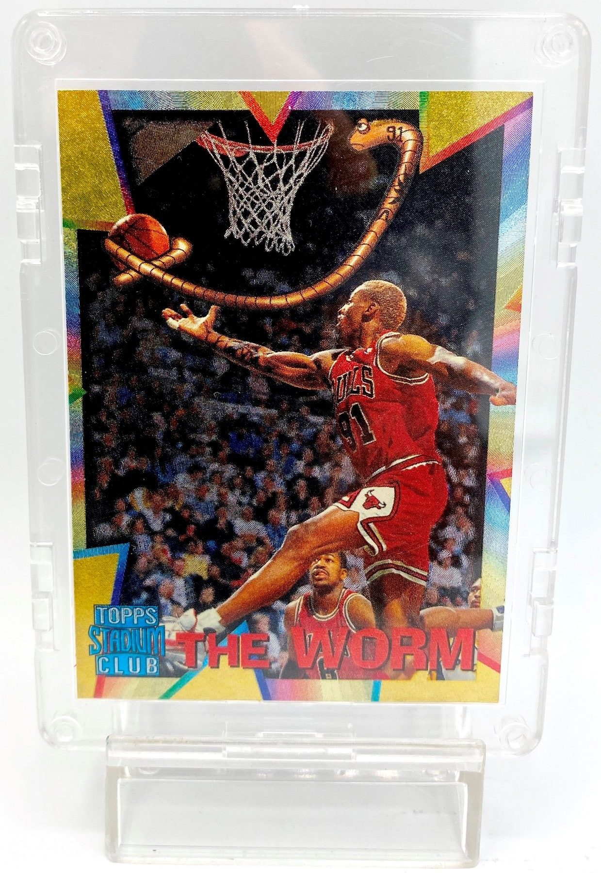 1997 Topps Stadium Club Mega Heroes Collection Dennis Rodman (THE WORM) Bulls Chrome Card #MH1) (1pc) (1)