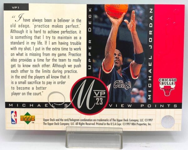 1997 Upper Deck MVP 23 (Michael Jordan) Michael's View Points 5x7 (1pc) Card # VP1 (5)