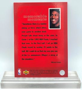 1997 Upper Deck Memorable Moments (Michael Jordan) Air Sets The Tone Of The 1992 NBA Finals 3x5 (1pcs) Card # 23 (4)