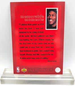 1997 Upper Deck Memorable Moments (Michael Jordan) Captures His First NBA Title 3x5 (2pcs) Card # 20 (4)