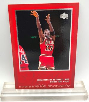 1997 Upper Deck Memorable Moments (Michael Jordan) Erupts For 56 Points 3x5 (2pcs) Card # 18 (1)