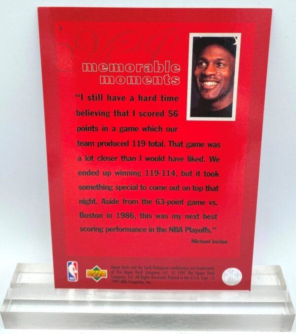 1997 Upper Deck Memorable Moments (Michael Jordan) Erupts For 56 Points 3x5 (2pcs) Card # 18 (4)