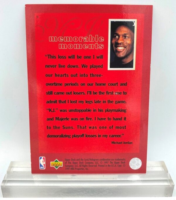 1997 Upper Deck Memorable Moments (Michael Jordan) Triple Overtime Loss 3x5 (2pcs) Card # 19 (4)