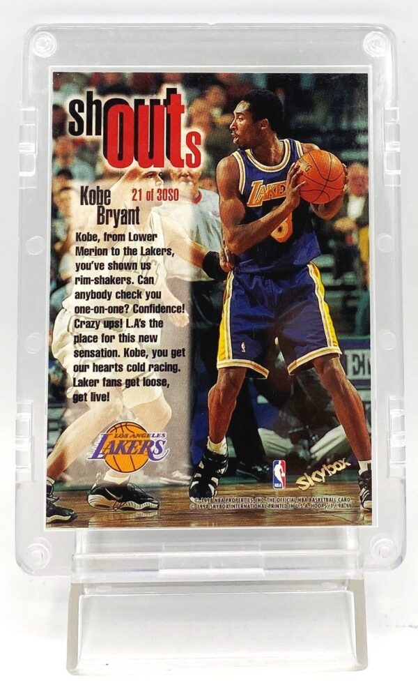 1998-99 Skybox Shout Outs Kobe Bryant (NBA Hoops) Insert Card #21-30SO (2pcs) (5) 1998-99 Skybox Shout Outs Kobe Bryant (NBA Hoops) Insert Card #21-30SO (2pcs) (5)