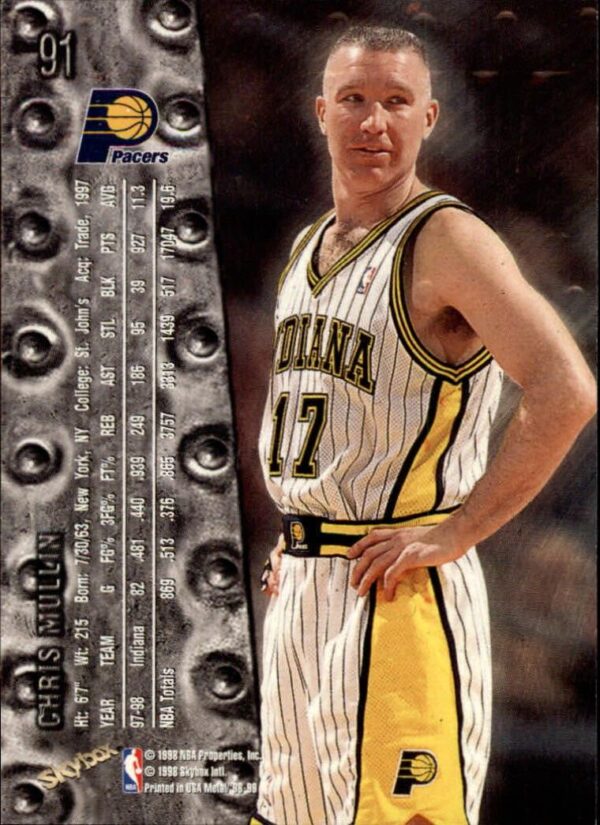 1998 Skybox Metal Universe Chris Mullin Card #91 (2-back)