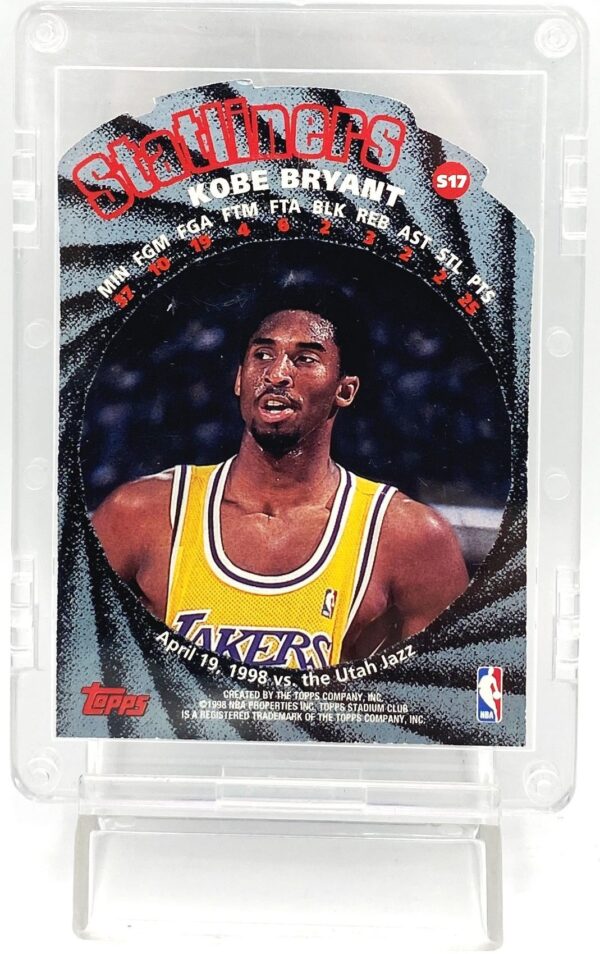 1998 Stadium Club Kobe Bryant (Statliners) 1pc Die-Cut Card #S17 (5) 1998 Stadium Club Kobe Bryant (Statliners) 1pc Die-Cut Card #S17 (5)