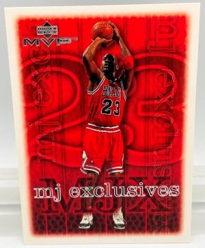 1999 Upper Deck MVP Michael Jordan-MJ Exclusive (Silver Script Print Card #188) 2pc (1)