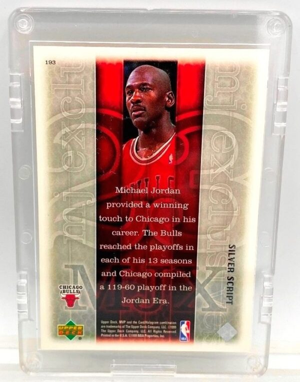 1999 Upper Deck MVP Michael Jordan-MJ Exclusive (Silver Script Signature Card #193) 1pc (2)