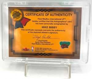 2000 Fleer (Mike Bibby) Certified Autograph Card #COA (5)