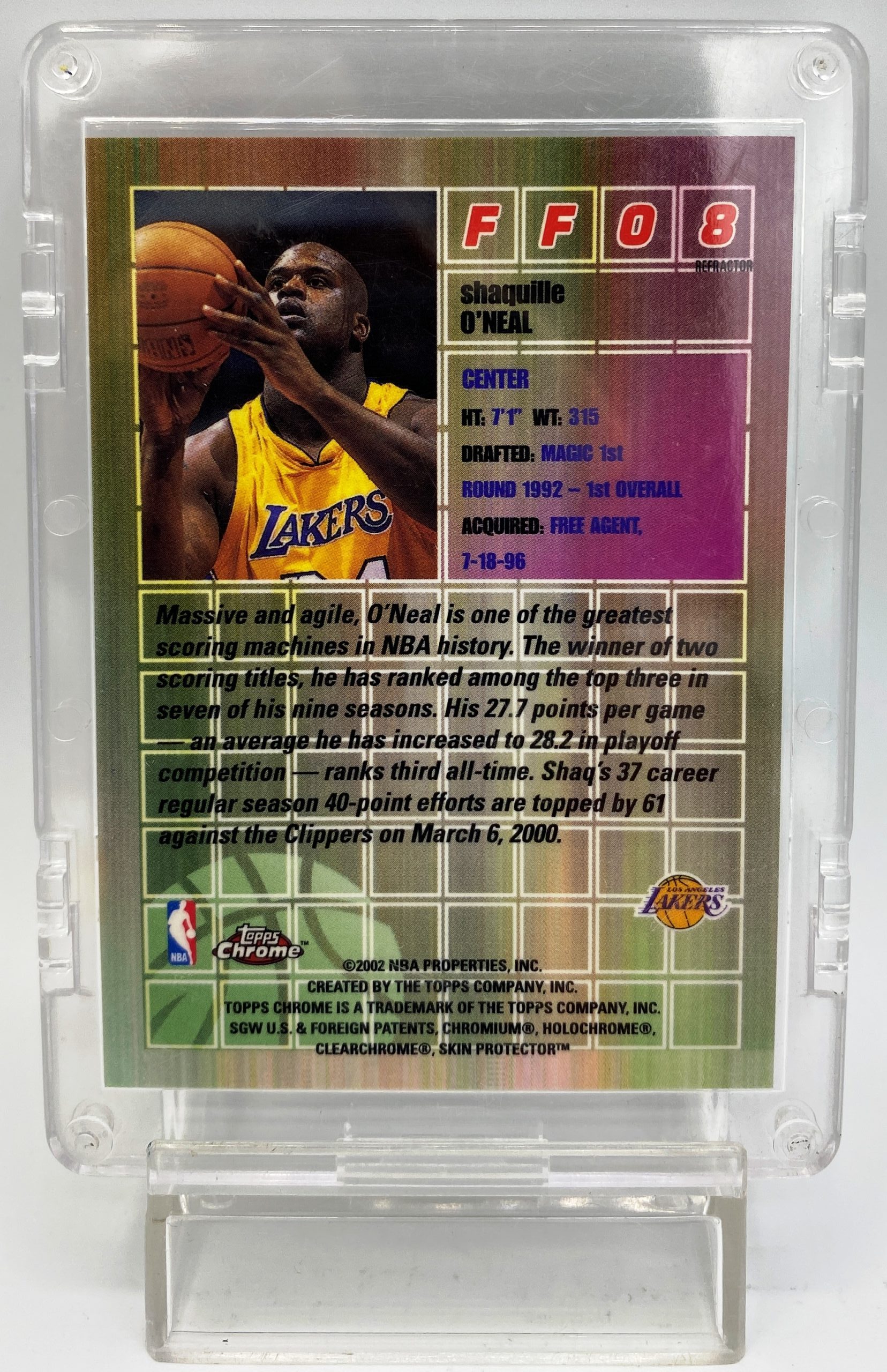 2001-02 Topps Chrome Shaquille O'Neil Card # FF08 (1pc) (7)