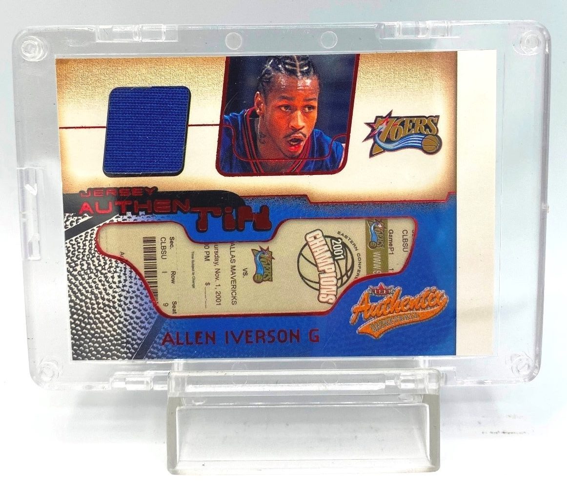 2001 Fleer Authentix (Allen Iverson) Jersey Card #JA-AI (1)