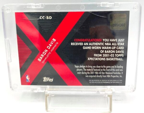 2001 Topps (Baron Davis) Game Worn Warm-Up Card #CC-BD (5)