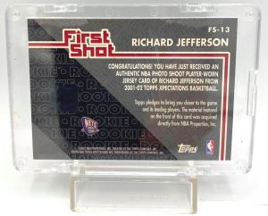 2001 Topps (Richard Jefferson) Play Worn Jersey Card #FS-13 (5)
