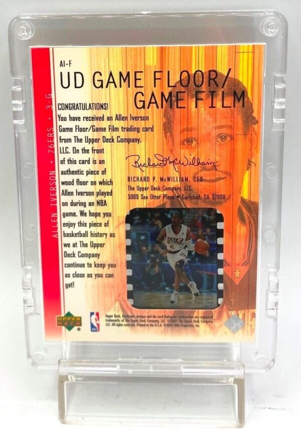 2001 Upper Deck (Allen Iverson) Game Floor & Film Card #AI-F (5)