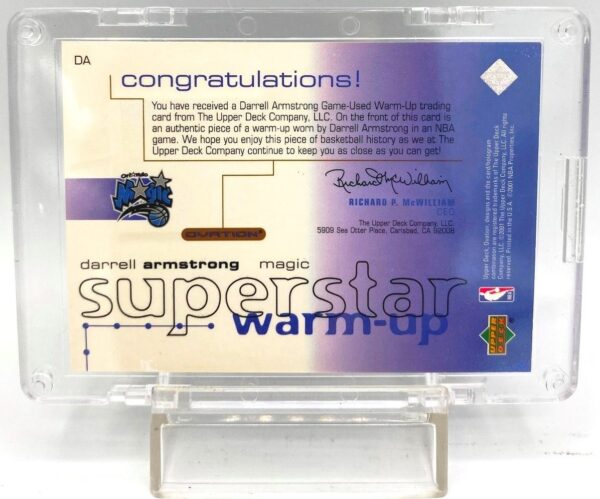 2001 Upper Deck! (Darrell Armstrong) SS Warm-Up Card #DA (5) 2001 Upper Deck! (Darrell Armstrong) SS Warm-Up Card #DA (5)