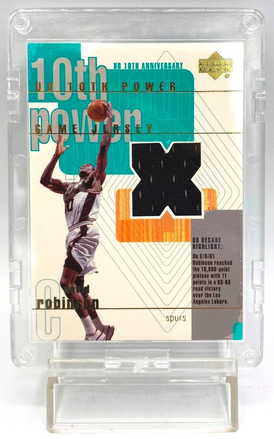 2001 Upper Deck (David Robinson) Game Jersey Card #DR-X (1)