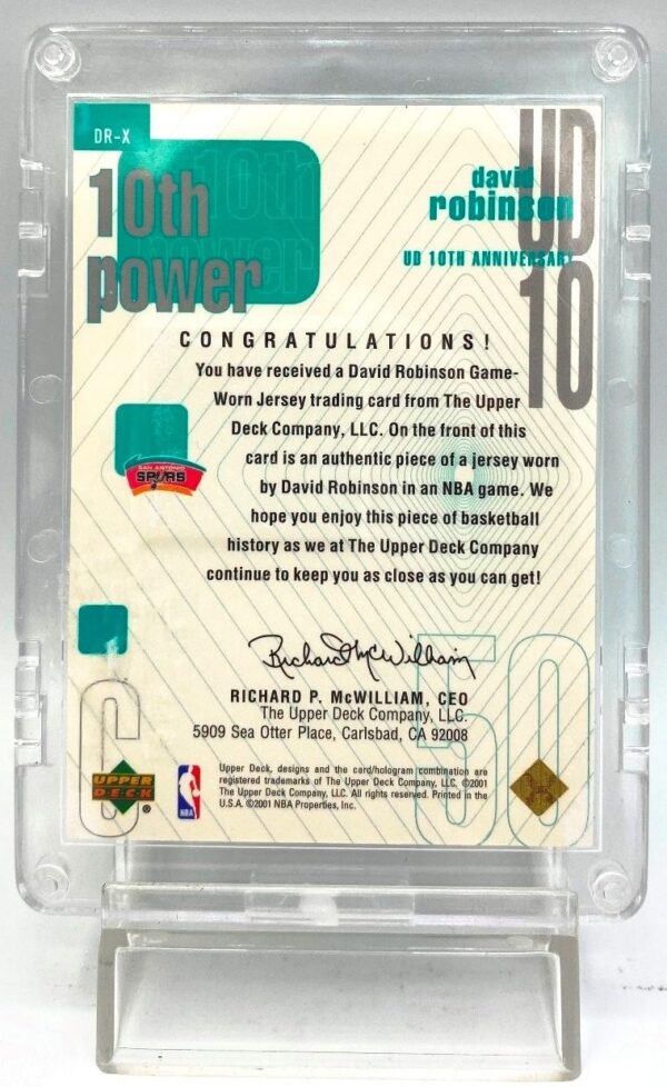 2001 Upper Deck (David Robinson) Game Jersey Card #DR-X (5) 2001 Upper Deck (David Robinson) Game Jersey Card #DR-X (5)