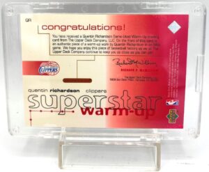 2001 Upper Deck! (Quentin Richardson) SS Warm-Up Card #QR (5)