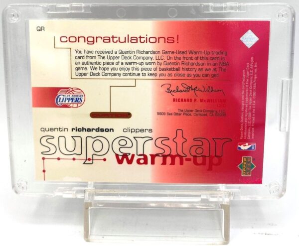 2001 Upper Deck! (Quentin Richardson) SS Warm-Up Card #QR (5)